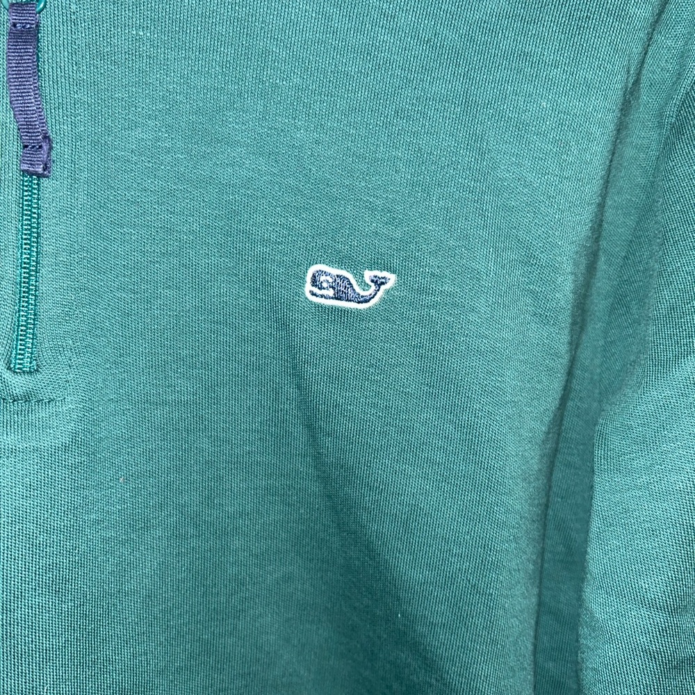 Vineyard Vines 1/4 zip Pullover - green 100% Pima cotton - Picture 4 of 9